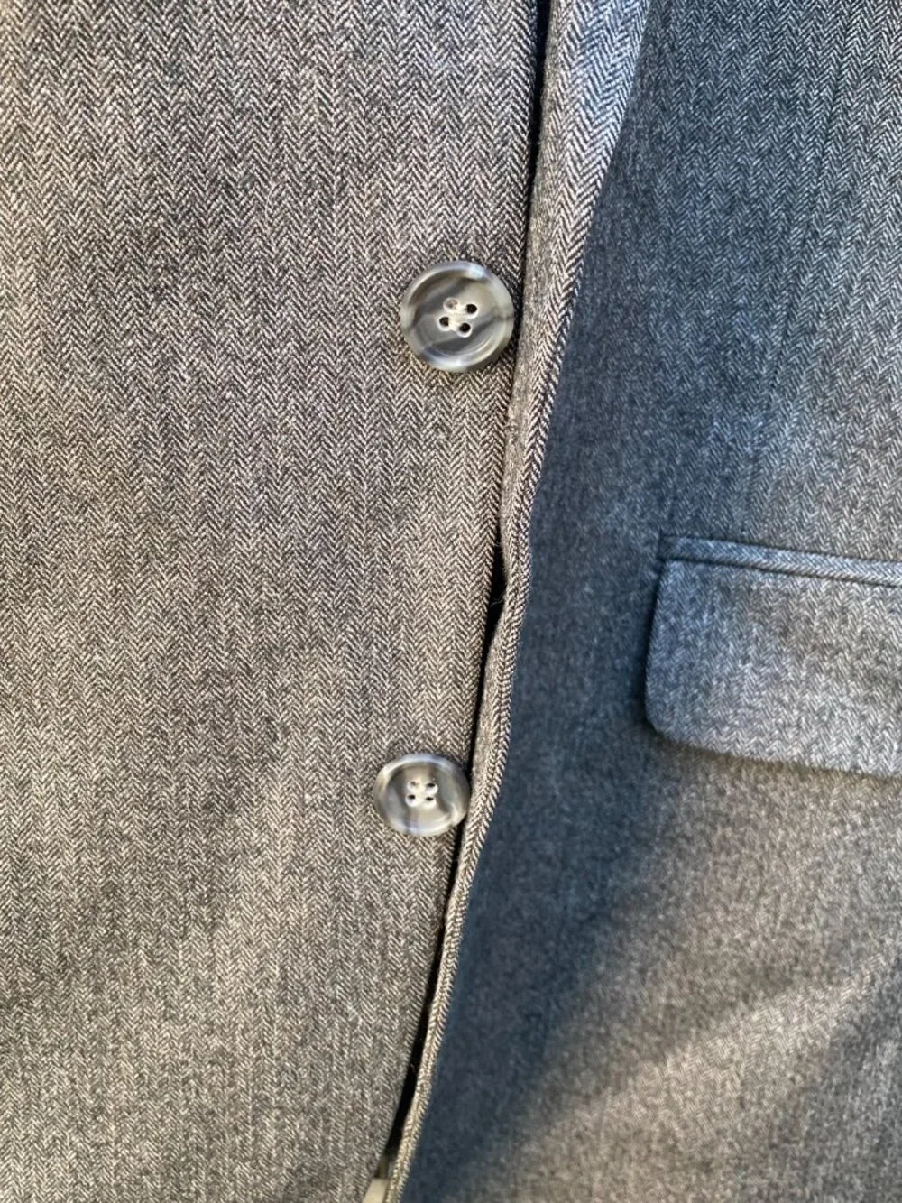 90s Calvin Klein Weinstocks TWO Piece Suit Blazer Gray Herringbone Vintage